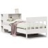 Cama con estantería sin colchón madera maciza blanca 75x190