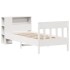 Cama con estantería sin colchón madera maciza blanca 75x190