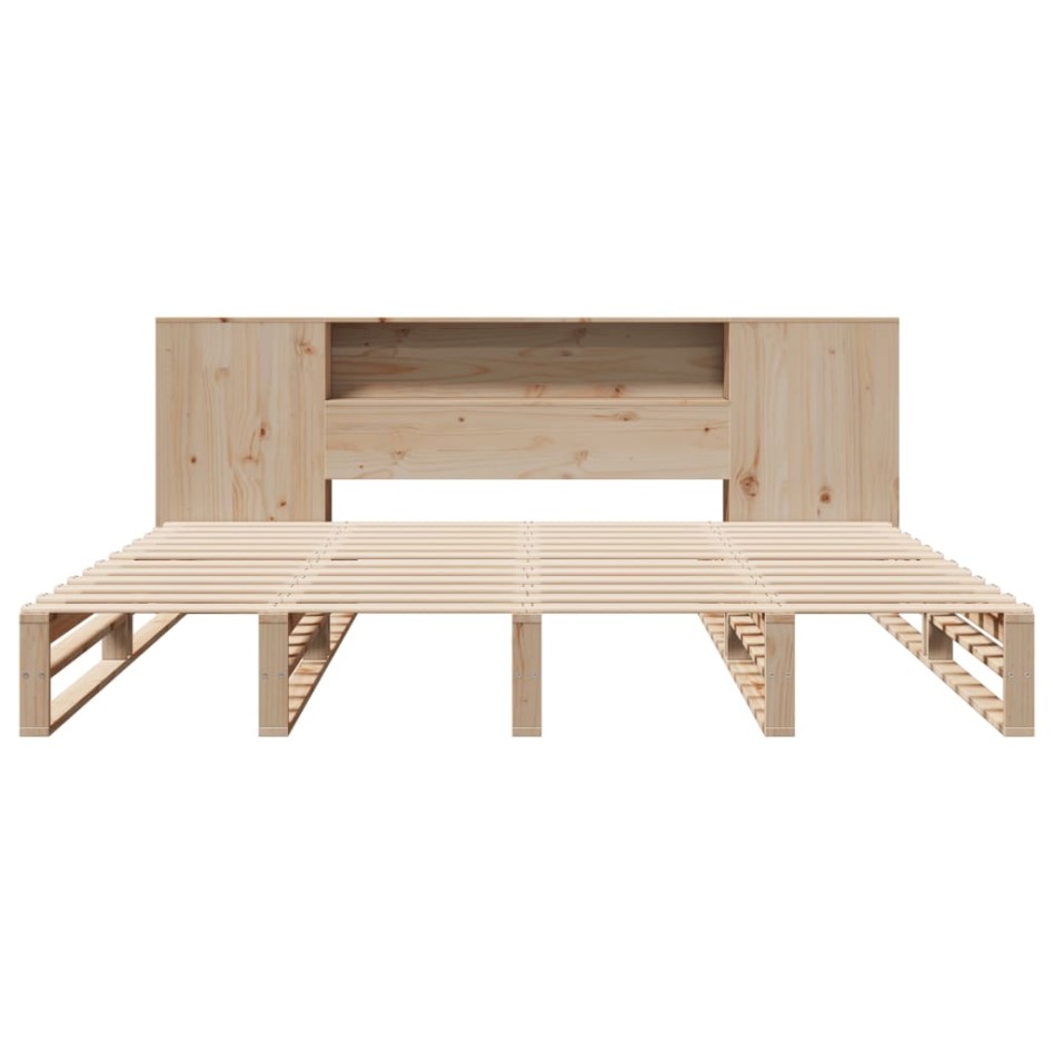 Cama con estantería sin colchón madera maciza 180x200