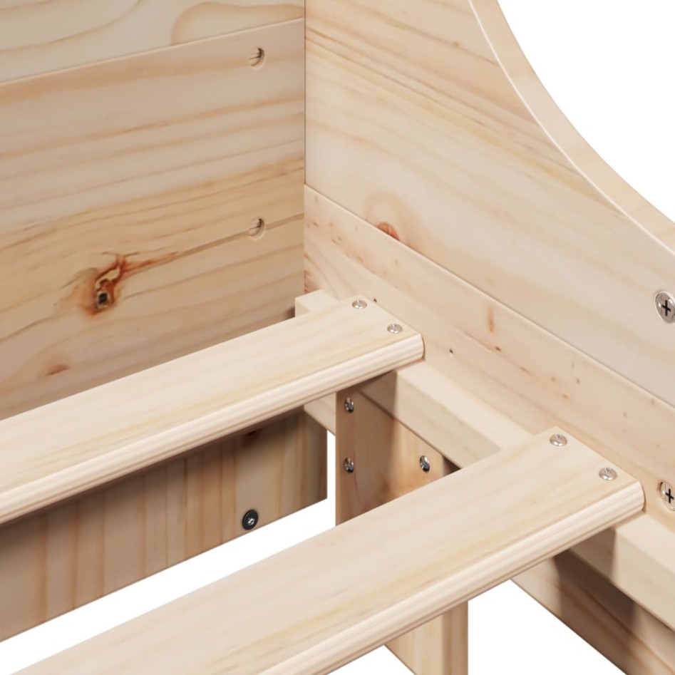 Estructura de cama sin colchón madera maciza de pino 160x200