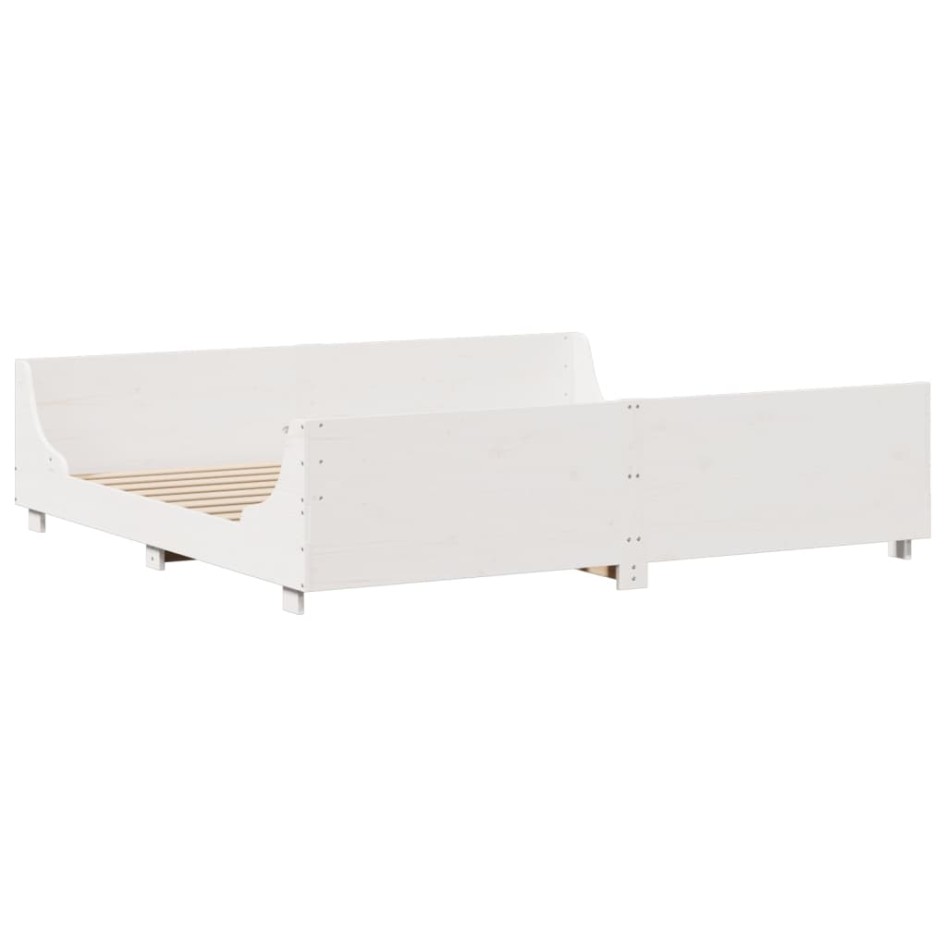 Estructura de cama sin colchón madera maciza blanca 200x200