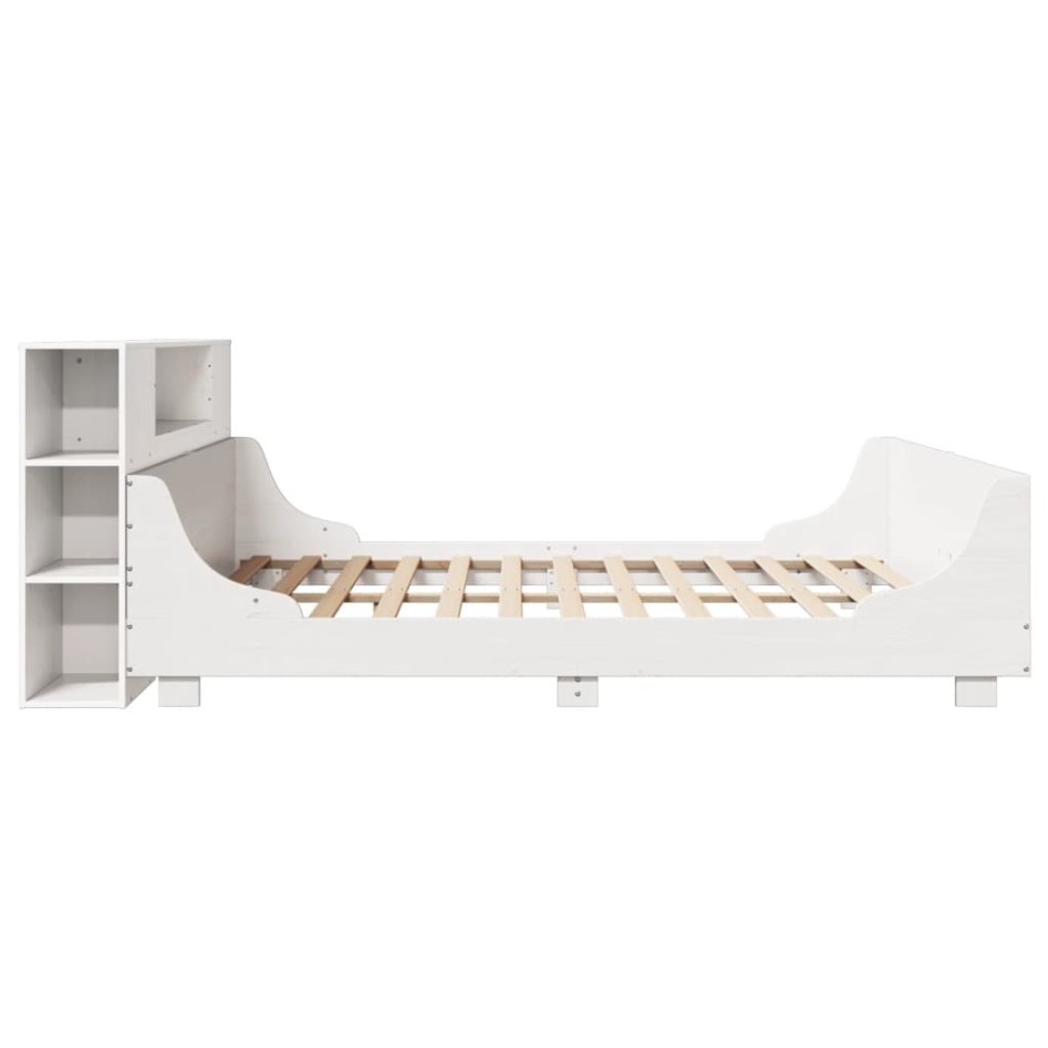 Estructura de cama sin colchón madera maciza blanca 200x200