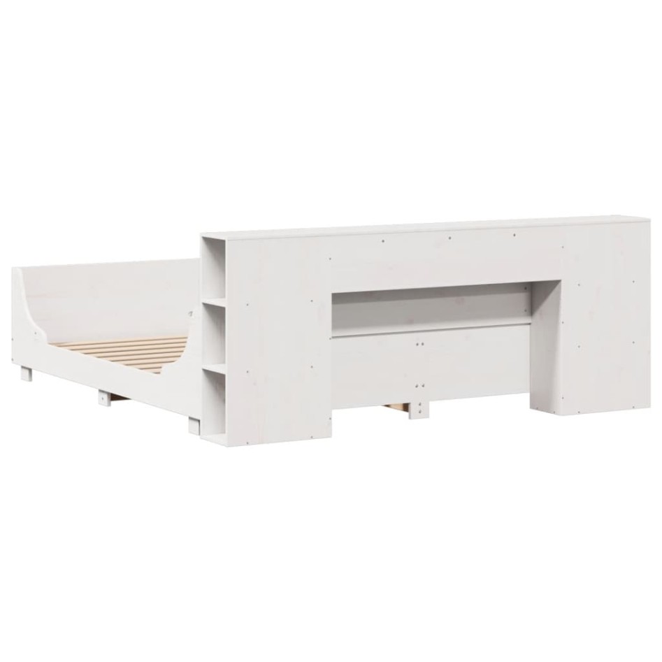 Estructura de cama sin colchón madera maciza blanca 200x200