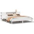 Cama con estantería sin colchón madera maciza blanca 180x200