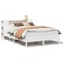 Cama con estantería sin colchón madera maciza blanca 120x200