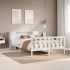 Cama con estantería sin colchón madera maciza blanca 140x190