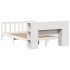 Cama con estantería sin colchón madera maciza blanca 140x190