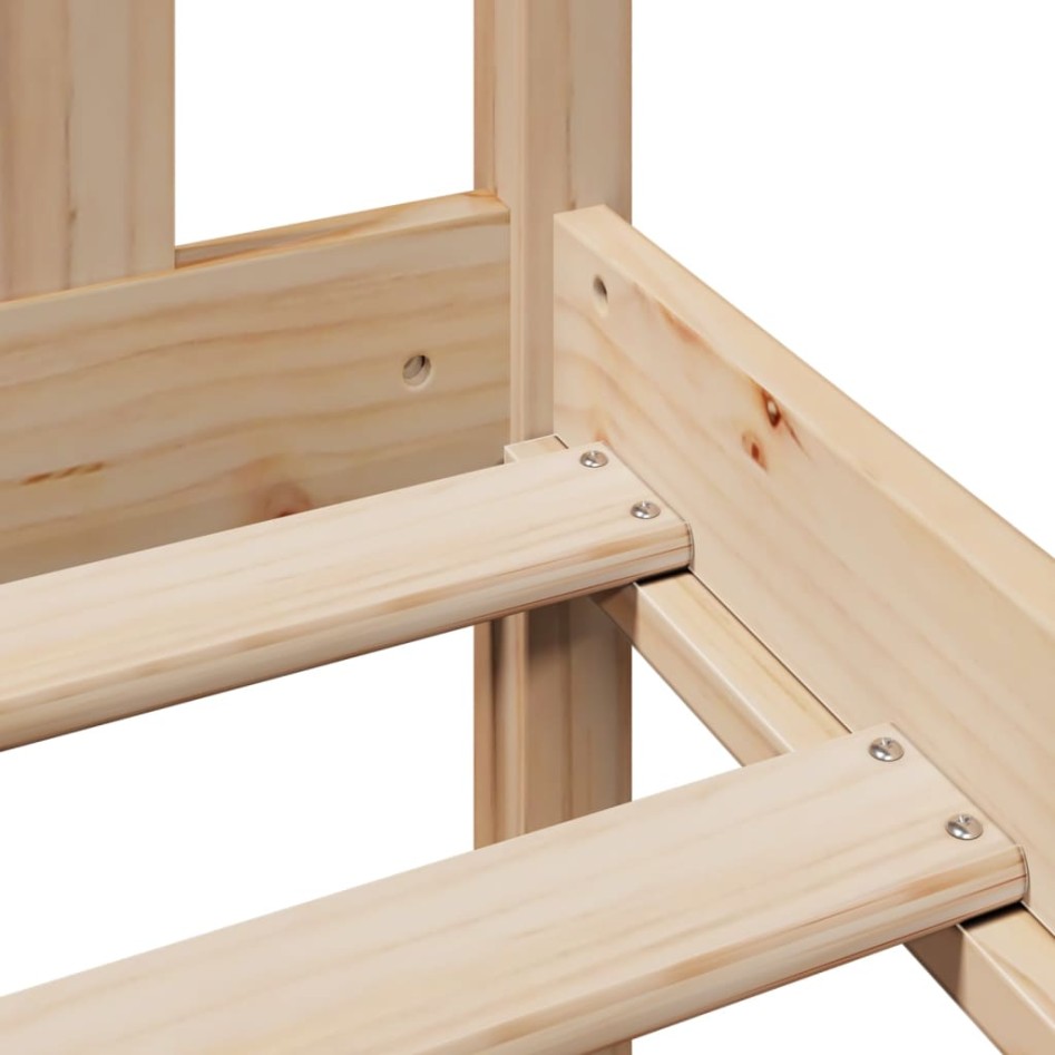 Cama con estantería sin colchón madera maciza de pino