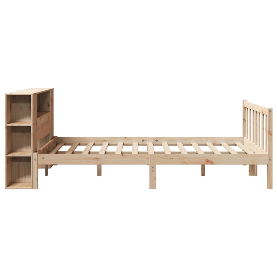 Cama con estantería sin colchón madera maciza de pino