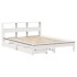 Cama con estantería sin colchón madera maciza blanca 140x200