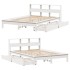 Cama con estantería sin colchón madera maciza blanca 140x200