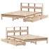 Cama con estantería sin colchón madera maciza de pino