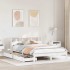 Cama con estantería sin colchón madera maciza blanca 160x200