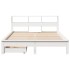 Cama con estantería sin colchón madera maciza blanca 160x200