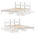 Cama con estantería sin colchón madera maciza blanca 160x200