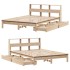 Cama con estantería sin colchón madera maciza de pino