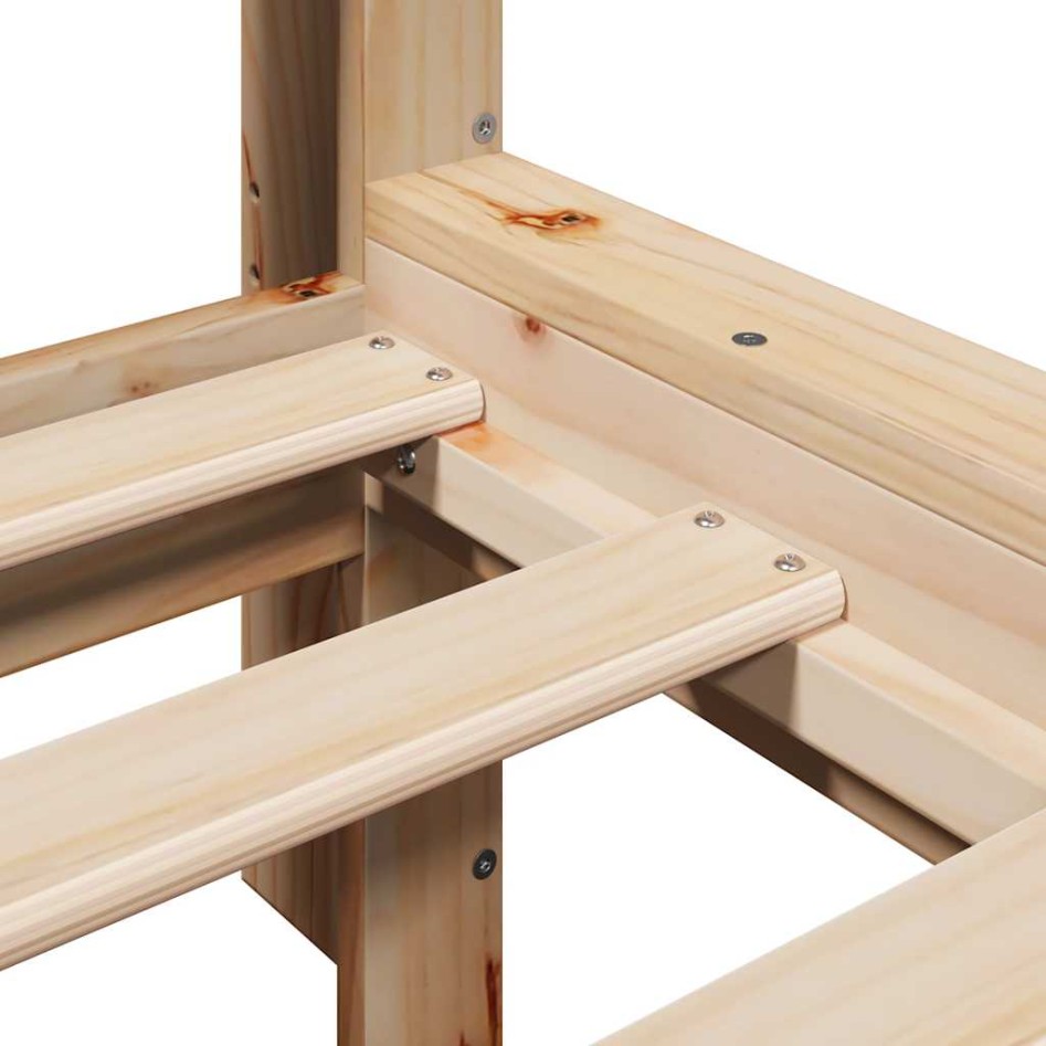 Cama con estantería sin colchón madera maciza de pino