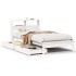 Cama con estantería sin colchón madera maciza blanco 90x200