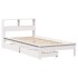 Cama con estantería sin colchón madera maciza blanco 90x200