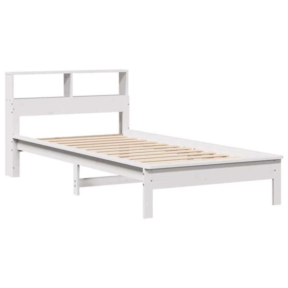 Cama con estantería sin colchón madera maciza de pino 90x190