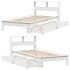 Cama con estantería sin colchón madera maciza de pino 90x190