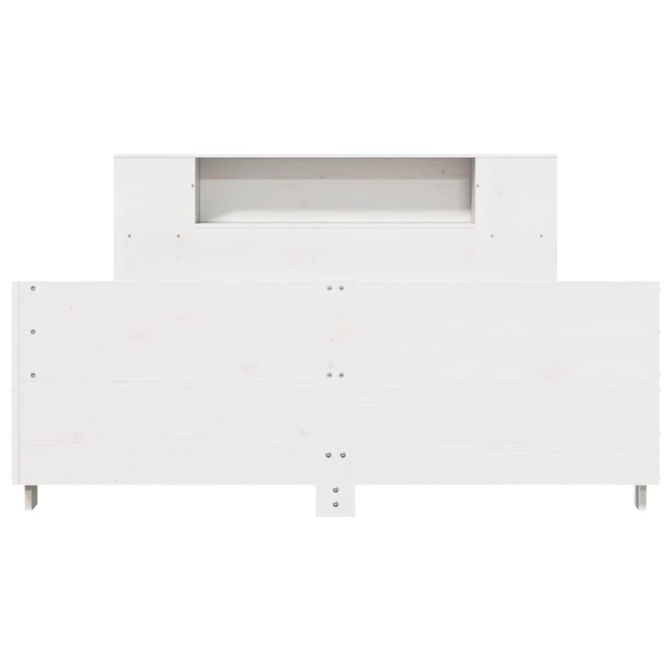 Estructura de cama sin colchón madera de pino blanca 140x200