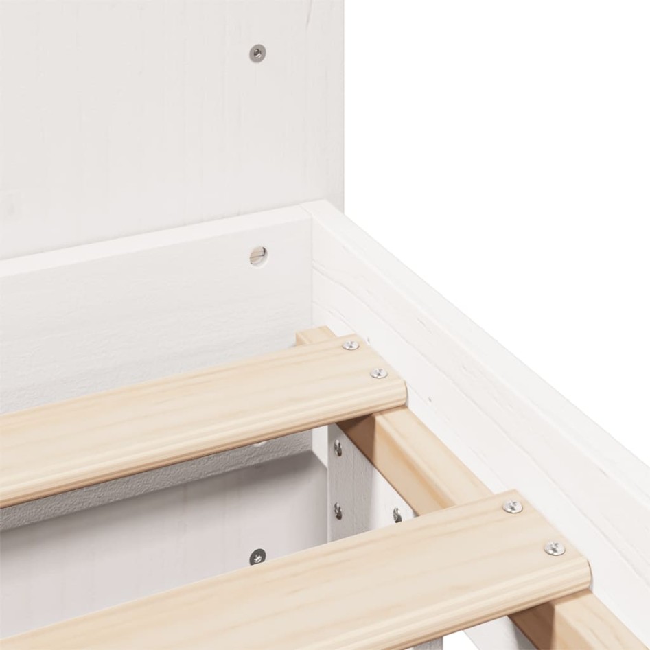 Estructura de cama sin colchón madera de pino blanca 140x200
