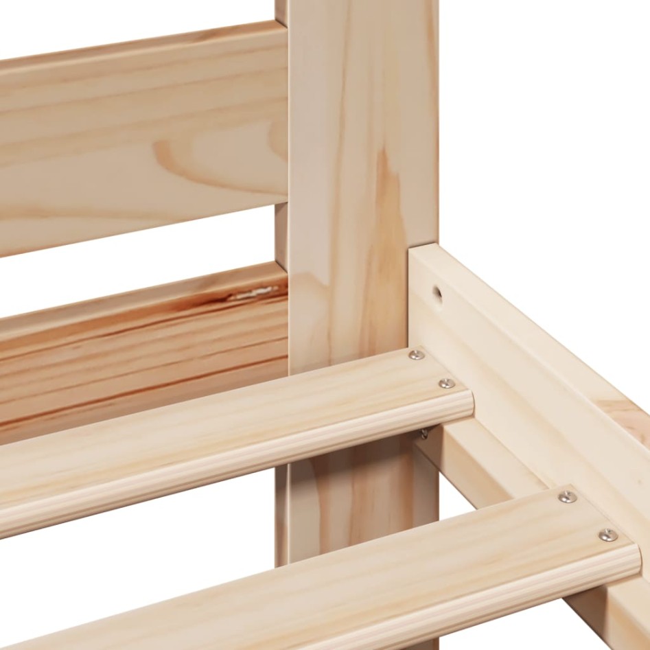 Estructura de cama sin colchón madera de pino blanca 140x200