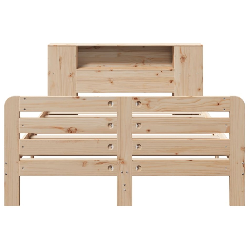 Estructura de cama sin colchón madera maciza de pino 140x190