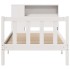 Cama con estantería sin colchón madera maciza blanca 75x190