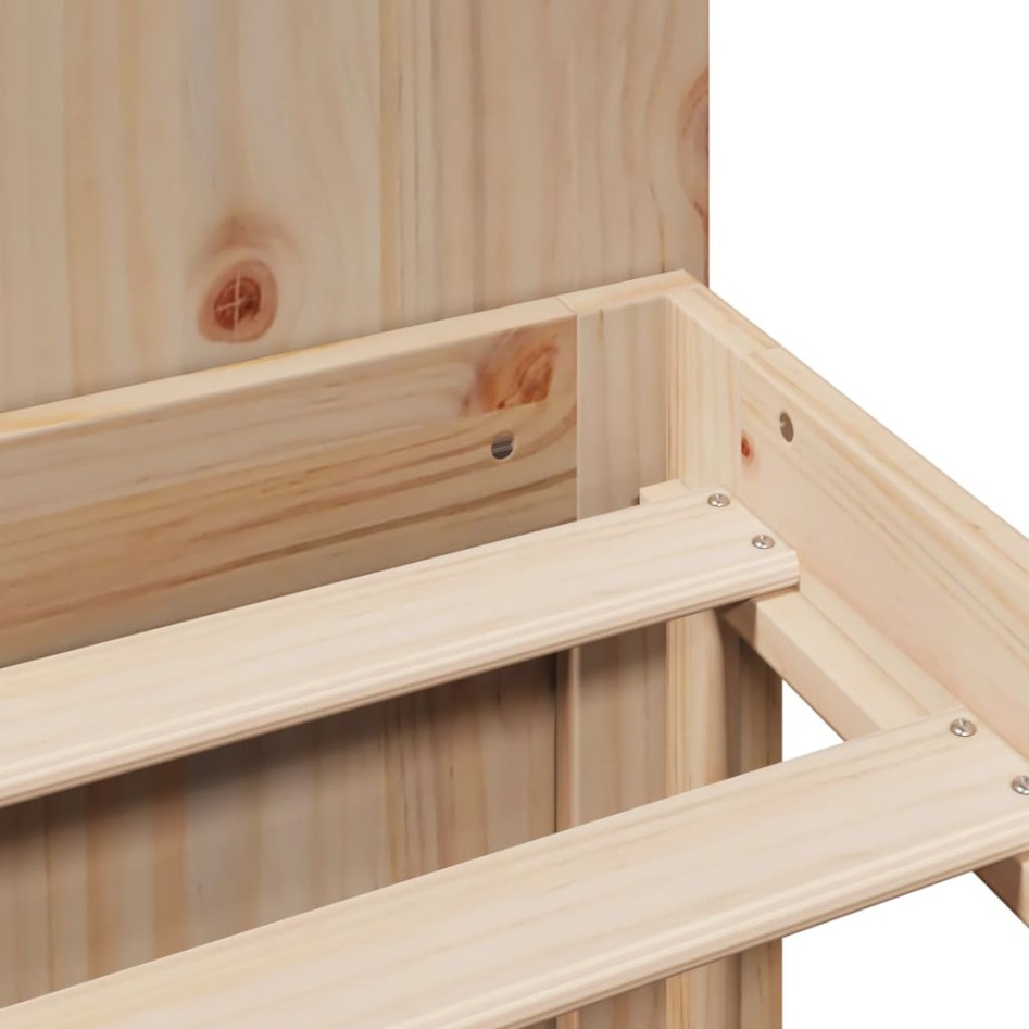 Cama con estantería sin colchón madera maciza de pino