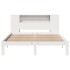 Cama con estantería sin colchón madera maciza blanca 150x200