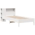 Cama con estantería sin colchón madera maciza blanca 75x190
