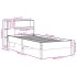 Cama con estantería sin colchón madera maciza blanca 75x190