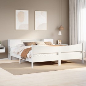 Cama sin colchón madera maciza de pino blanca 180x200