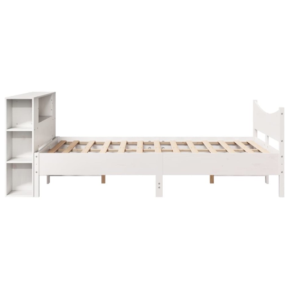 Estructura de cama sin colchón madera de pino blanca 140x200