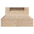 Estructura de cama sin colchón madera maciza de pino 160x200