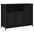 Aparador de madera de ingeniería negro 100x35x75