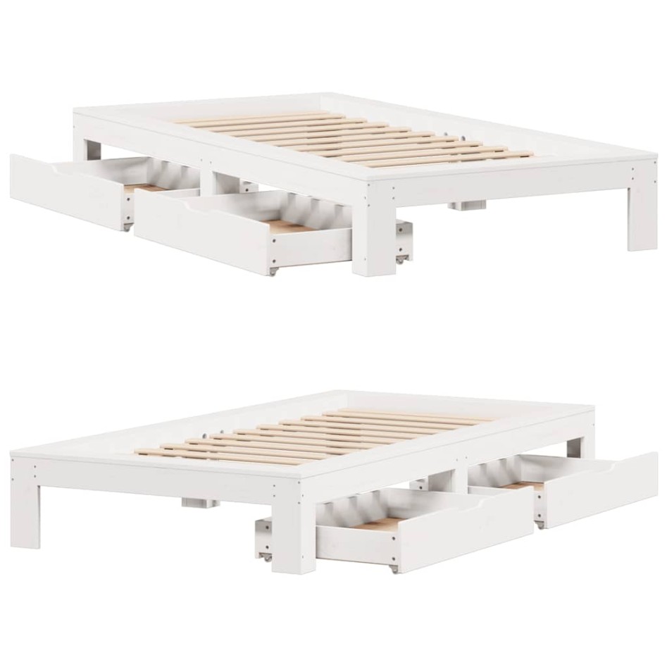 Estructura cama sin colchón madera maciza pino blanca