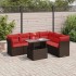 Set sofás jardín y cojines 7 pzas ratán sintético acacia