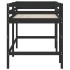 Cama alta de niños escalera madera maciza pino negra 90x200