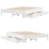 Estructura de cama sin colchón madera de pino blanca 140x200