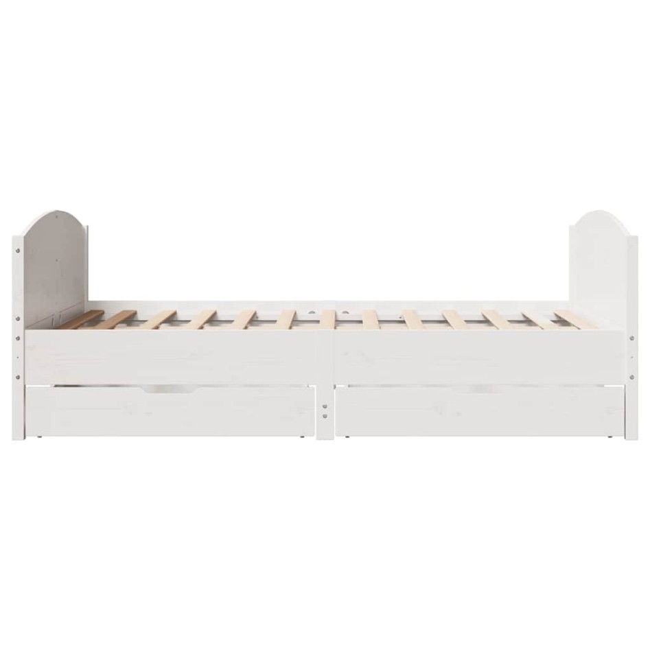Estructura de cama sin colchón madera de pino blanco 135x190