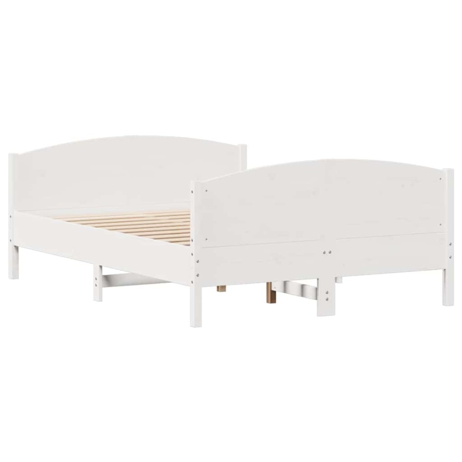 Estructura de cama sin colchón madera de pino blanco 135x190