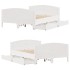 Estructura de cama sin colchón madera de pino blanco 135x190
