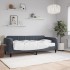 Sofá cama con colchón terciopelo gris oscuro 90x200