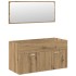 Juego de muebles baño 4 piezas madera ingeniería roble