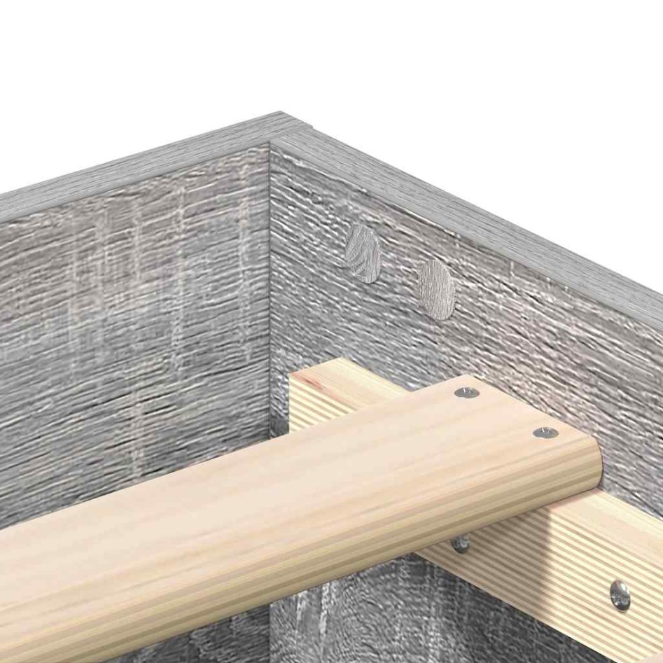 Estructura de cama sin colchón gris Sonoma 200x200