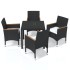 Juego muebles jardín 5 pzas con cojines ratán sintético