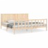 Estructura de cama sin colchón madera maciza de pino 200x200